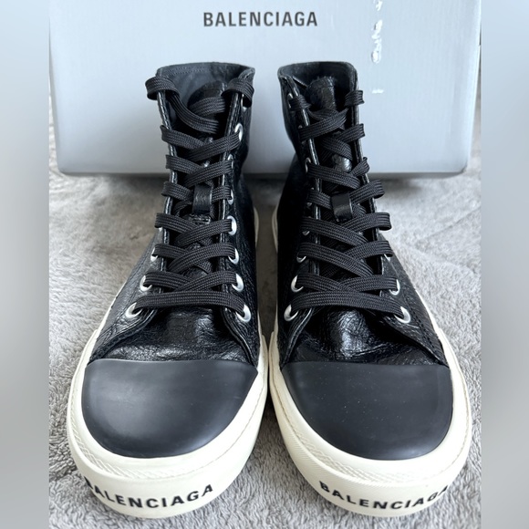BALENCIAGA Paris Leather High Top Sneakers - Picture 8 of 12